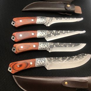 Forged Butcher Knife, Stainless Steel Boning Knife, Steel Head Carved Meat Cutting Knife, Peeling Knife, Pig Killing Knife, Dividing Knife