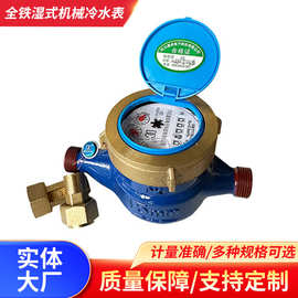 旋翼式湿式机械冷水表高灵敏铸铁丝扣链接水表出租房家用冷水表