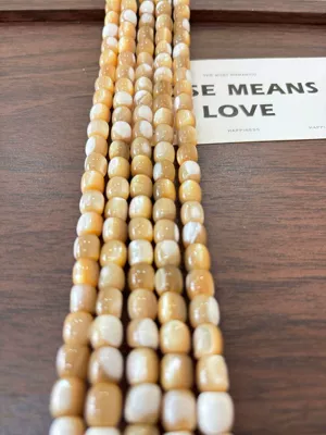 Beads, DIY Jewelry Beading Materials, Zərgərlik ara hissələri - brown-horseshoe-snail-8x8-barrel-beads-one-string-is-about-39cm