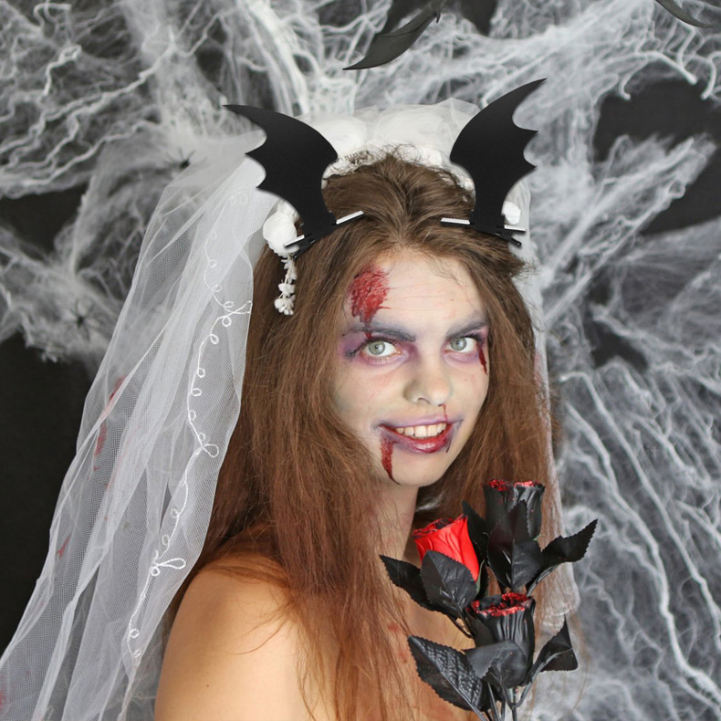 Halloween tocadero murciélago cabello clip de pelo maquillaje baile clip de pato murciélago cabello clip de decoración atmósfera props tocadero