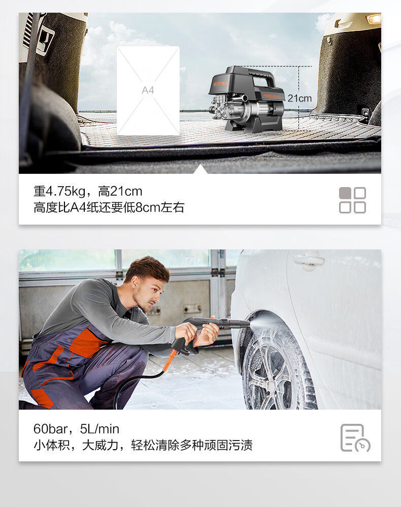 Yili High-Pressure Car Washing Machine Household 220V High-Power Water Gun Water Pump Fully Automatic Cleaning Machine Small Portable 3180