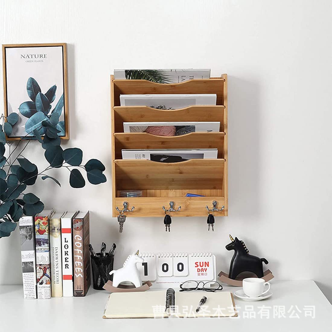 Soporte de almacenamiento multicapa de madera de Amazon Soporte de archivo de revista de oficina de la escuela Estantería de lectura del aula