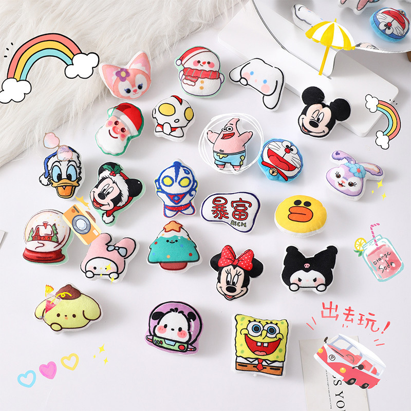 Cartoon Plush Pendant Cute Mickey Doll Doll Bag Pendant Brooch Accessories Pin Jewelry Clothing DIY