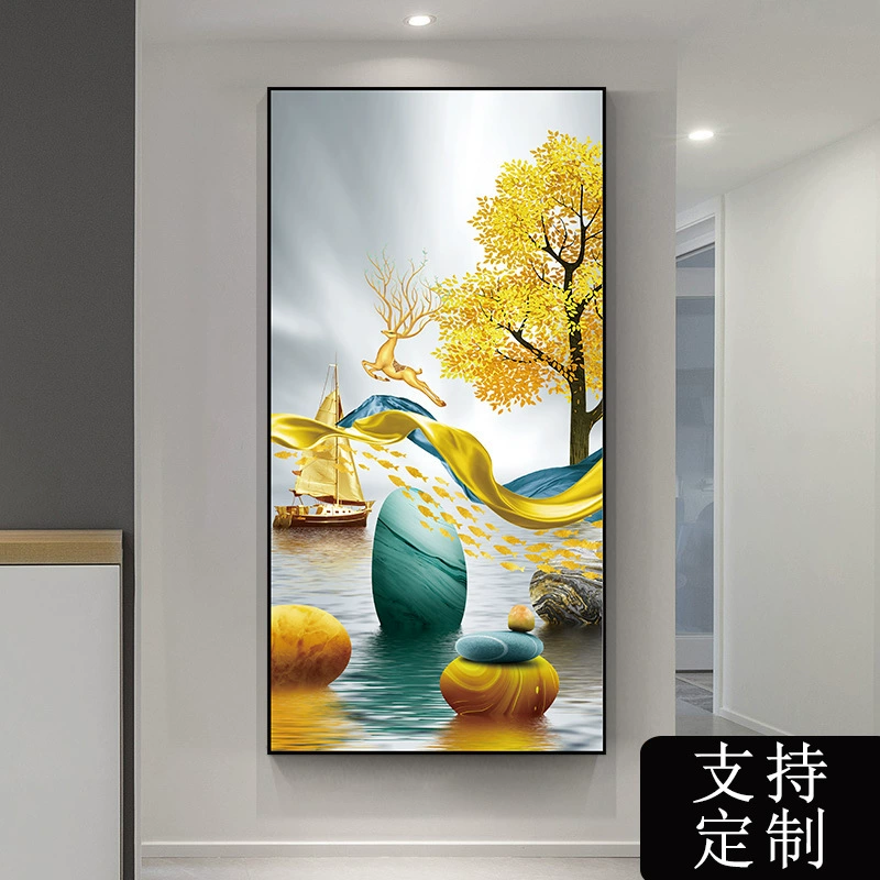 Self-adhesive modern three dimensional stickers on wall, light luxury style, 3D