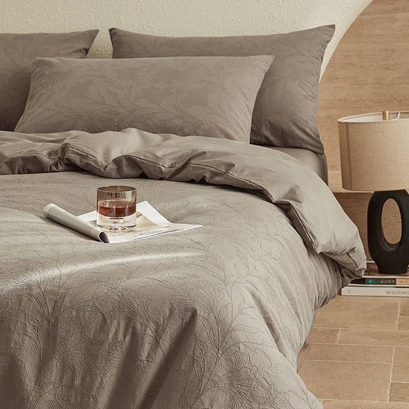 Wabi-sabi Style Cotton Jacquard Bedding Set Four-piece Cotton Sheet_voghion.com
