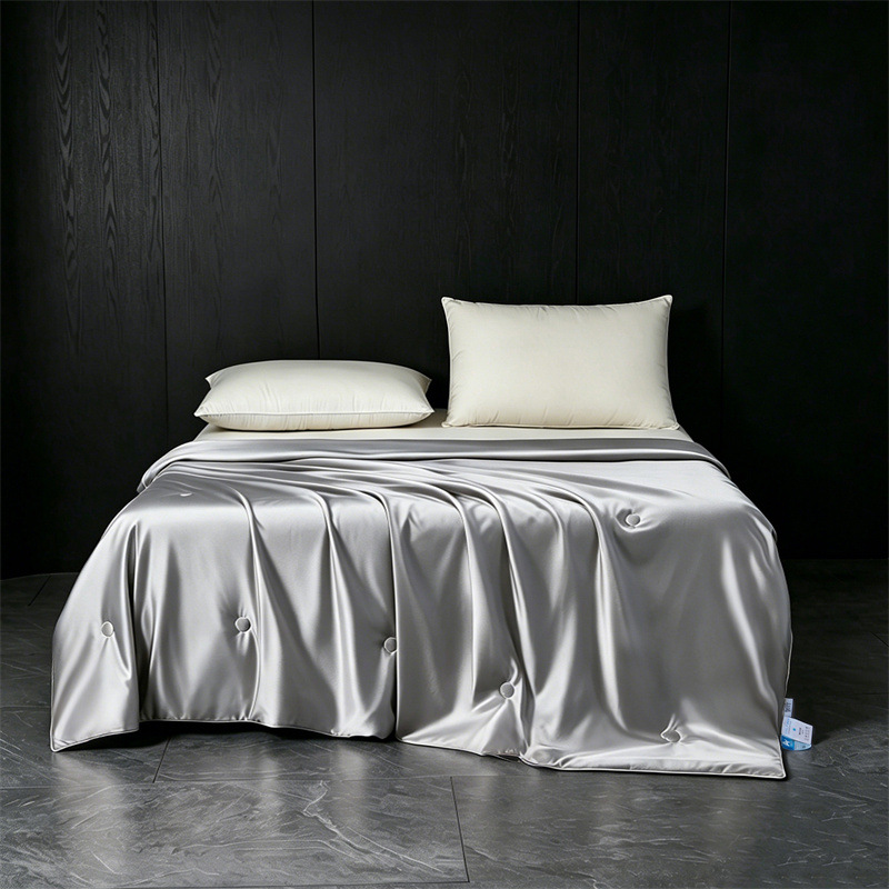 Light Luxury 10A Grade Water-Gloss Ice Silk Pure Color Summer Quilt, Nylon Ice Silk Air Conditioning Quilt, Thin Summer Cover Blanket