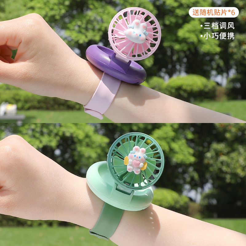 2025 nuevos estudiantes al aire libre mini usb portátil lindo ventilador de mano reloj pequeño ventilador para niños