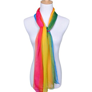 New gradient color Korean version of Hangzhou Qiaoqi small silk scarf soft chiffon imitation silk scarf fashion beach towel wholesale