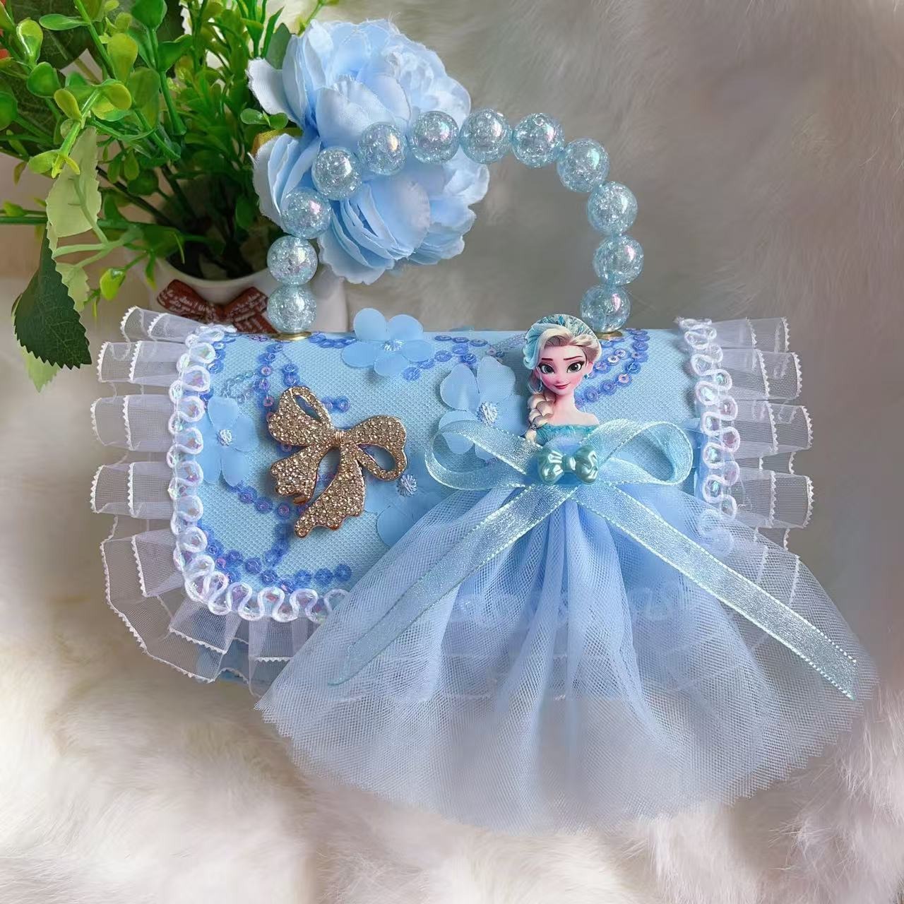 Nuevo bolso de hombro para niños de dibujos animados pequeño arco lindo viento princesa niña bolsa de hombro bolsa de mano