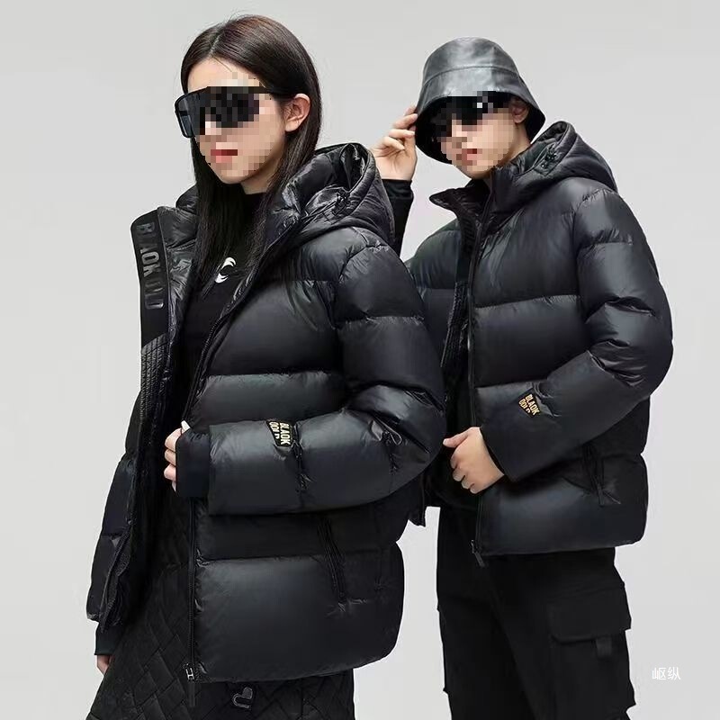 2025 Black Gold Short New down Jacket Men's Hooded Thickeneded Cotton Jacket Winter Couple Jacket