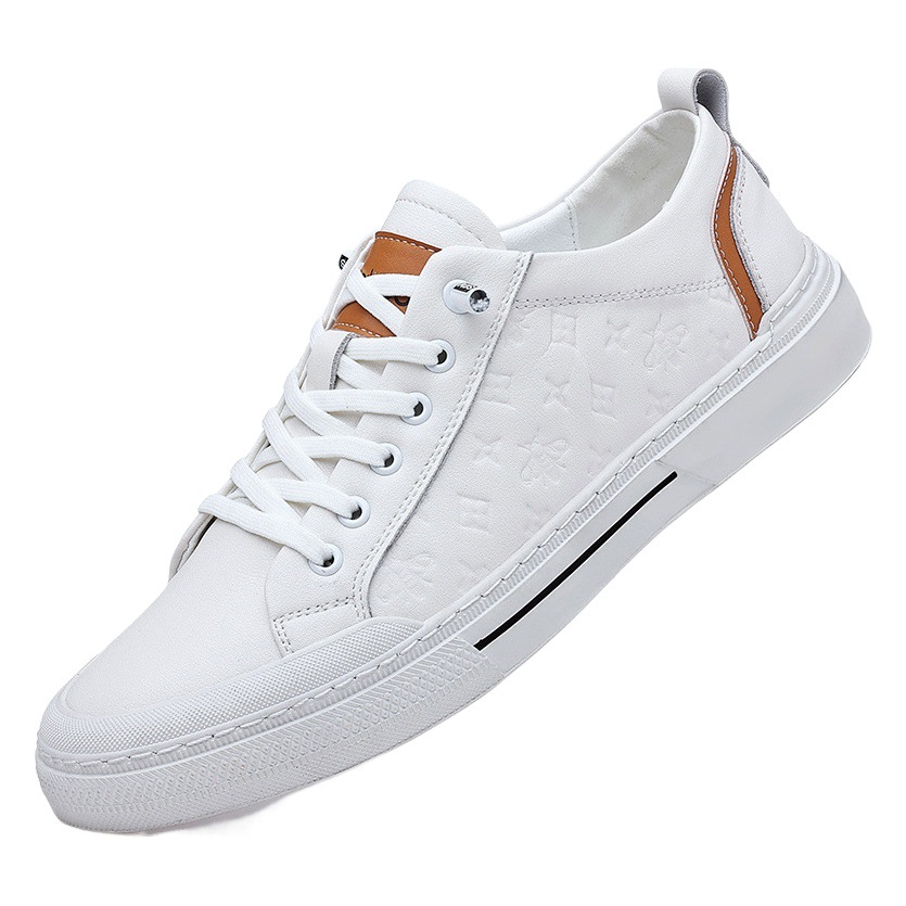Zapatos de hombre populares zapatos blancos de cuero de Bajo Top transpirable zapatillas casuales 2023 primavera nuevos deportes romper zapatos individuales de los hombres
