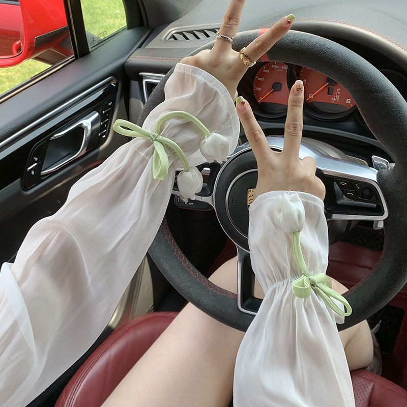 Sleeve de hielo protector solar suelta y transpirable verano conducir super inmortal arco manga de trompeta de tulipanas sleeve de hielo manga