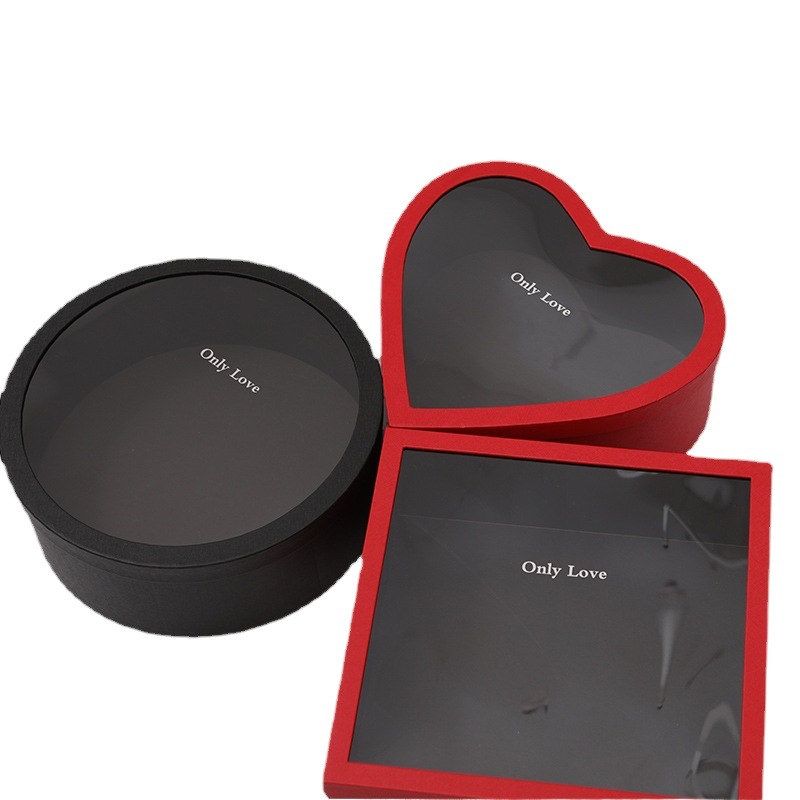 Bouquet de embalaje caja redonda de frutas al por mayor de la flor de embalaje transparente Ventana de regalo caja vacía DIY hecho a mano floral caja de la flor