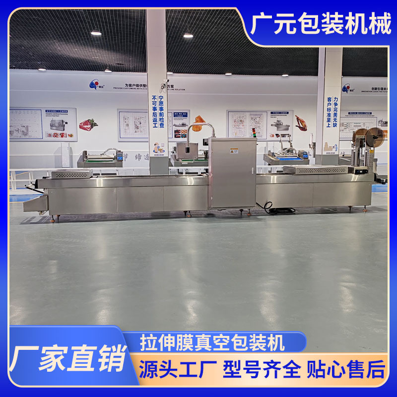 腌制鲅鱼片拉伸膜真空包装机 黑鱼片免浆鱼片全自动四边封真空机