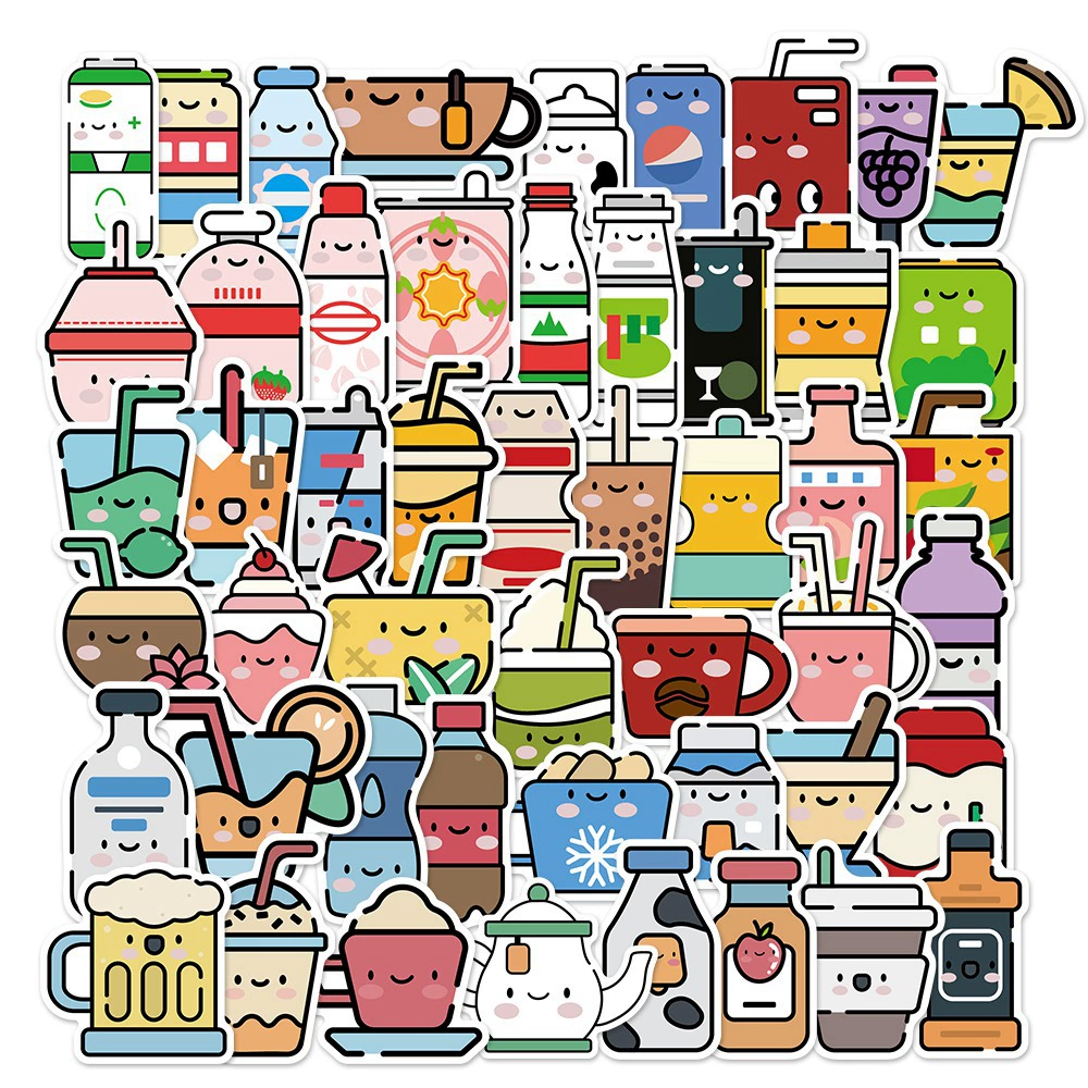 50 мультфильм Милая бутылка для напитков граффити наклейки компьютер ноутбук мобильный телефон багажные наклейки водонепроницаемые съемные