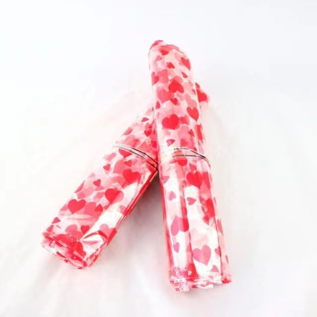 24 * 32 + 5cm bolsas autoadhesivas de corazón rojo 100