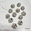 Nail decoration, metal nail sequins, accessory with rhinestones for nails, wholesale, ready-made product