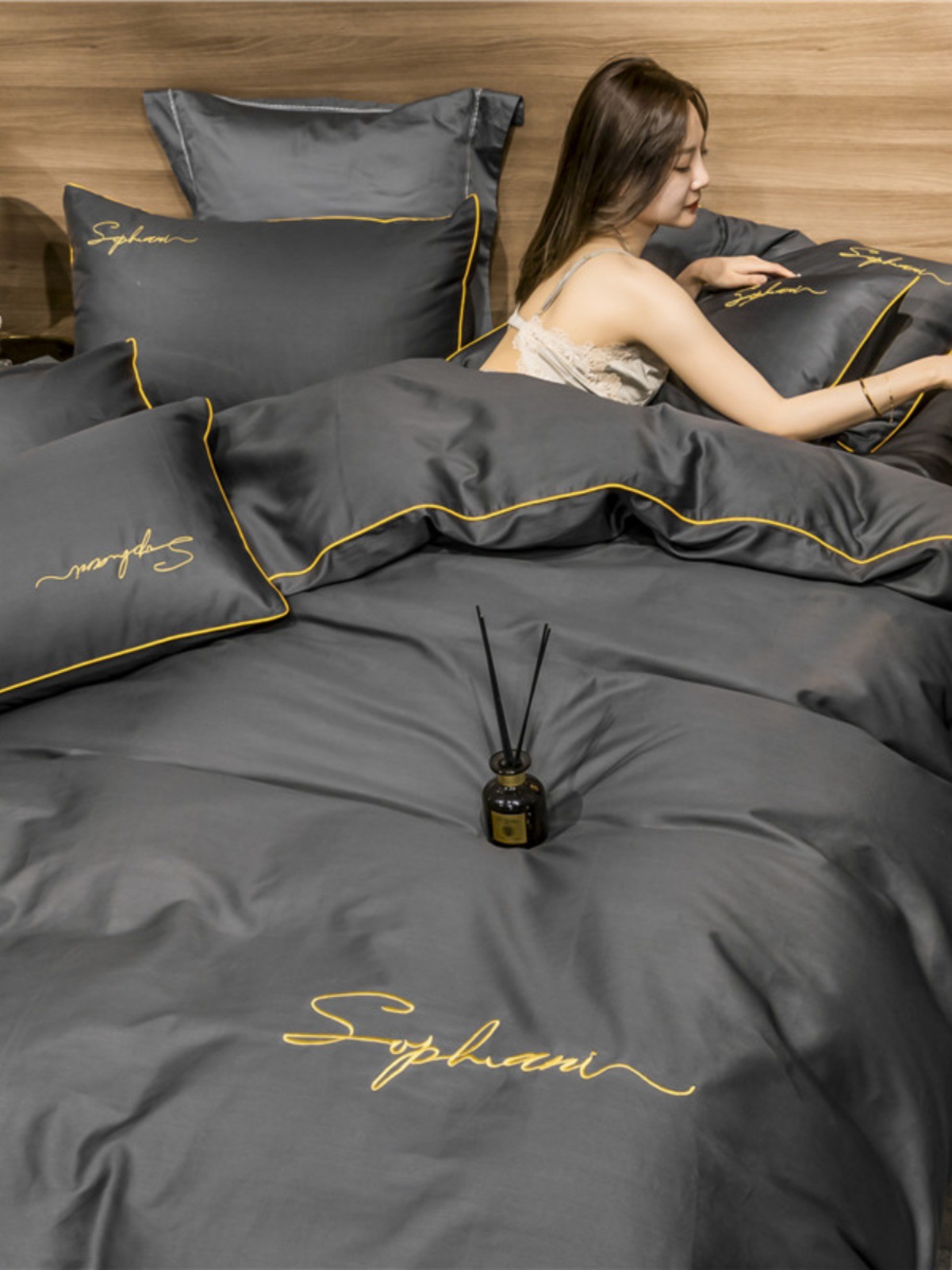 棉床上四件套10060支长绒棉被套网红款简约床单4件套床笠Jω