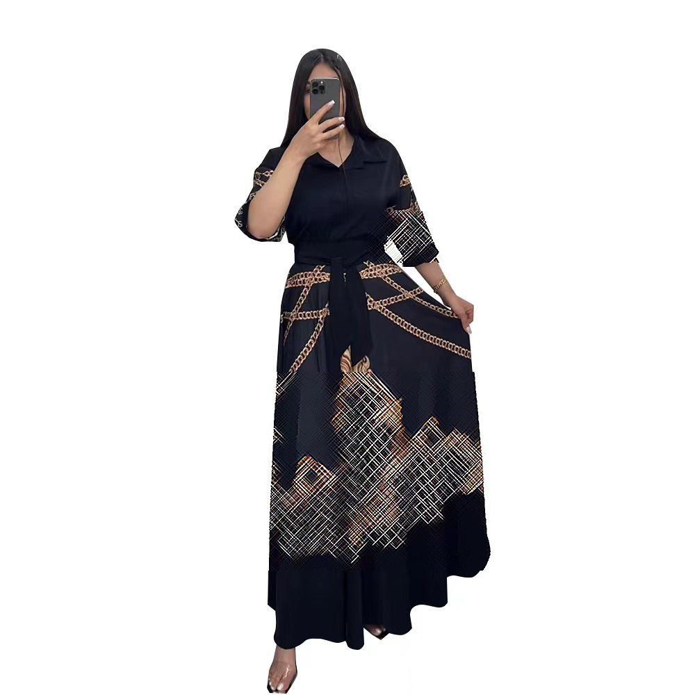European And American Style Women's Shirt Skirt Set Fashionable Comfortable Elegant Classy Large Hem Tie Waist Design 2024 New Arrival_ecoleips.com