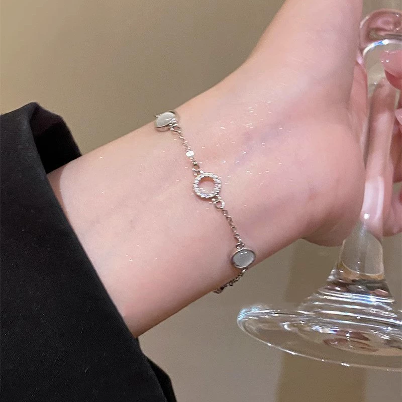 Round Zircon Bracelet Beads, 925 Silver Sample, Simple Elegant Charm (Multiple Codes)