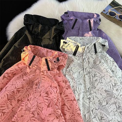 American-style combat jacket for men, spring and autumn version, cool rebel high-street fashion brand, couple's turtleneck hooded utility jacket.