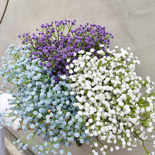 Plastic artificial flowers for living room, blue flower arrangements, home decor