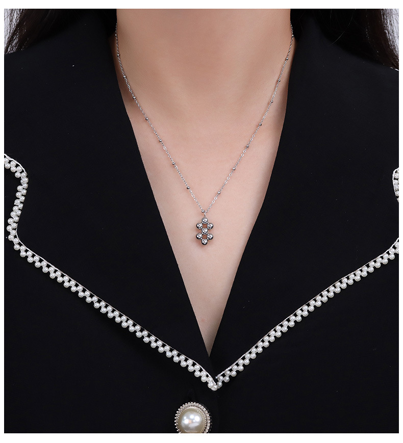 European and American titanium steel plated 18k gold steel color necklace earrings