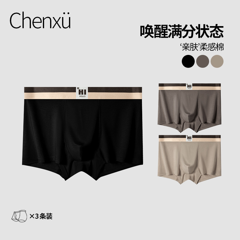 Pantalones íntimas de hombre de algodón de verano universitario, pantalones de cuatro pantalones grandes transpirables, pantalones planos, pantalones íntimas para chicos