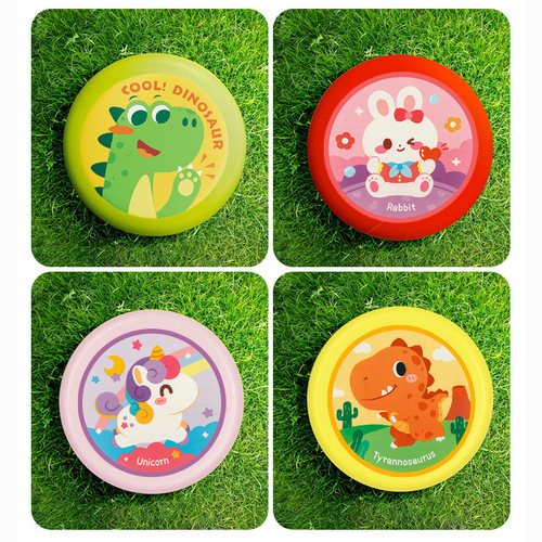 Luminous flying saucer PU children's soft LED light flying saucer cartoon safe toddler flying saucer parent-child game hand-thrown toy