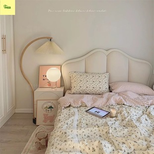 Modern Minimalist Small Apartment French Butterfly Ins Retro Cream Style 1.5 Princess Bed Genuine Leather 1.8m Double Bed