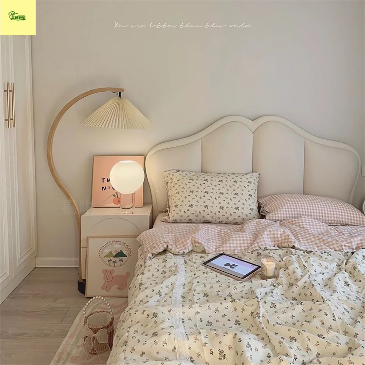 French-Style Butterfly Retro Cream-Style 1.5 Princess Bed Genuine Leather 1.8m Double Bed French-Style Genuine Leather Upholstered Bed