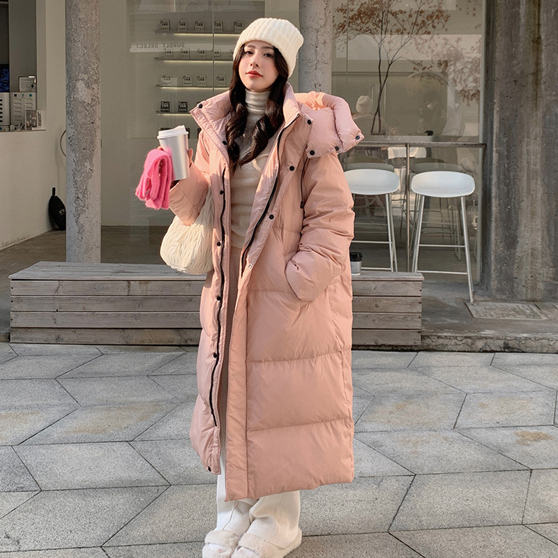 2023 más de rodilla larga chaqueta de algodón de plumón de invierno nuevo estilo coreano simple suelto grueso sombrero extraíble chaqueta de algodón image 9