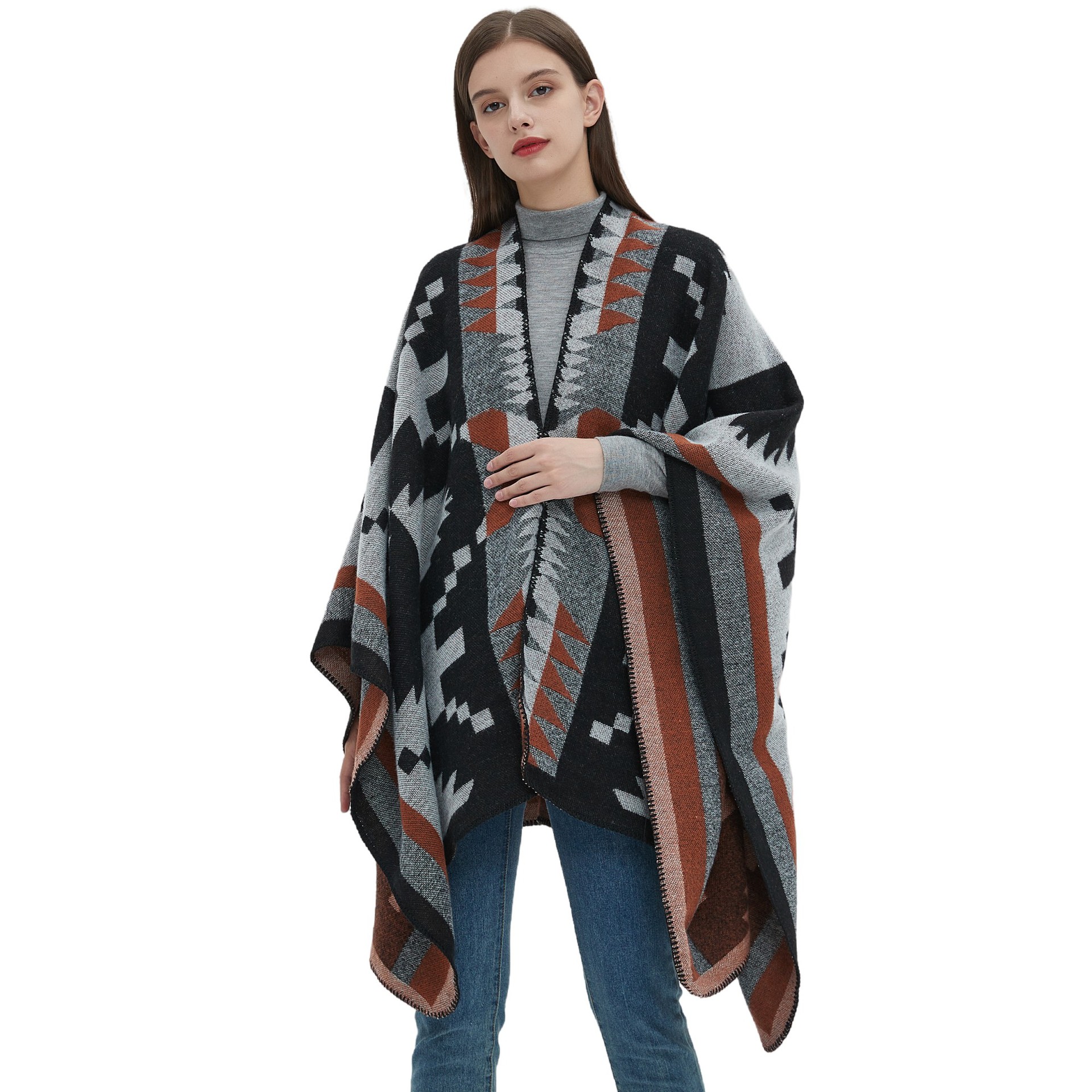 Unisex Geometric shawl yearning for the wind with the national wind travel air conditioning cover blanket shawl_viptrois.com