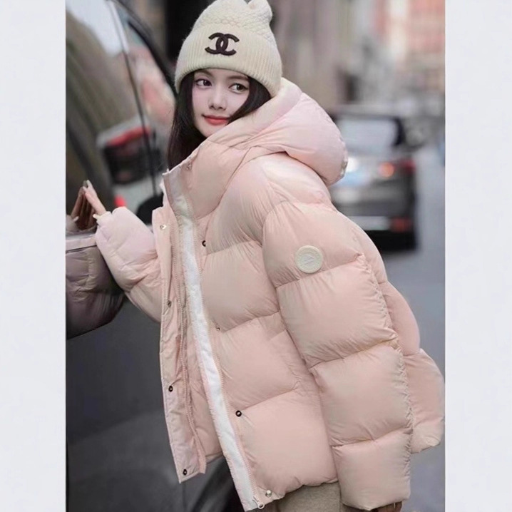 Extreme Cold down Jacket for Women, High-End 2025 Fashion Hooded Thickened Design with Arm Patches, Warm Petite Puffer Jacket