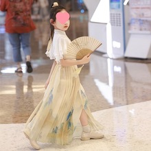 夏装儿童短袖马面裙女童汉服2024新款古风套装女孩中国风古装夏季