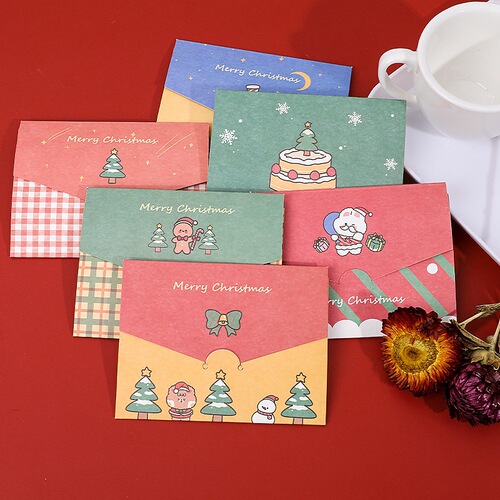Christmas greeting card envelope Thanksgiving New Year's Eve blessings DIY folding card New Year's Day birthday handwritten message card