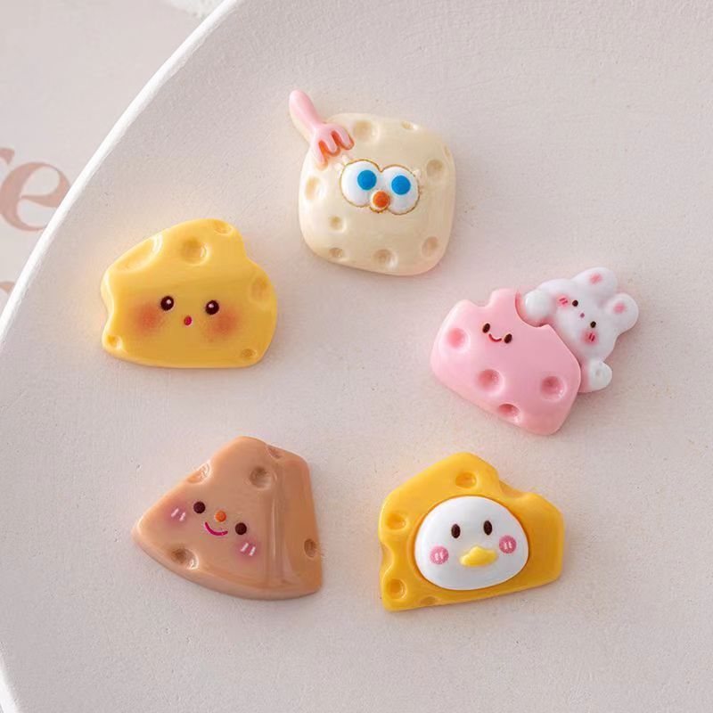 Caricatura queso resina dly parche clip para el cabello caja de teléfono celular taza de agua refrigerador decoración de automóvil pegamento de crema accesorios hechos a mano