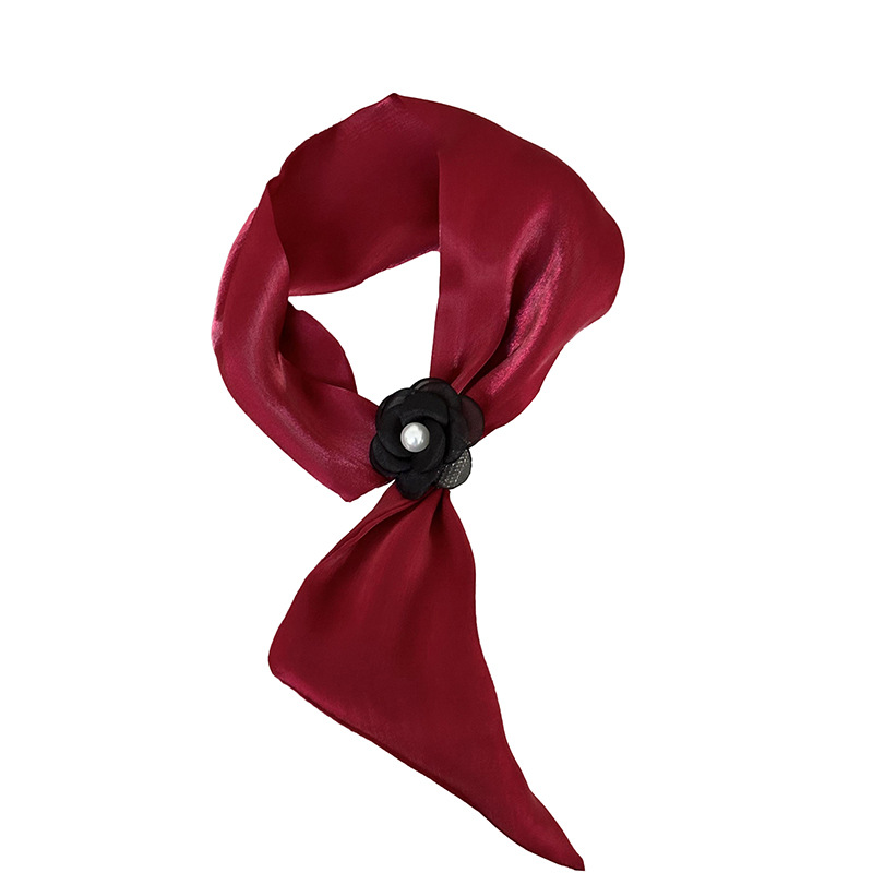 Bufandas de seda nueva bufandas de cuello doble temperamento puro coreano bufandas de encaje largo bufandas al por mayor