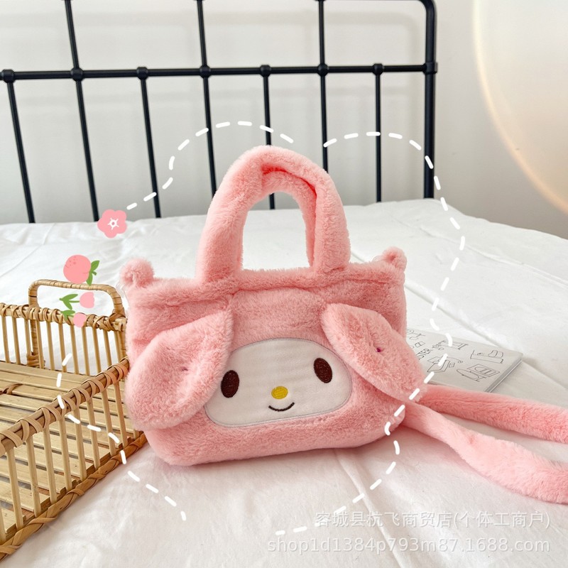 メーカー卸売ベルベットバッグ玩具クロミ斜めショルダーバッグいちご熊ぬいぐるみ日系ハンドバッグサンリオ|undefined