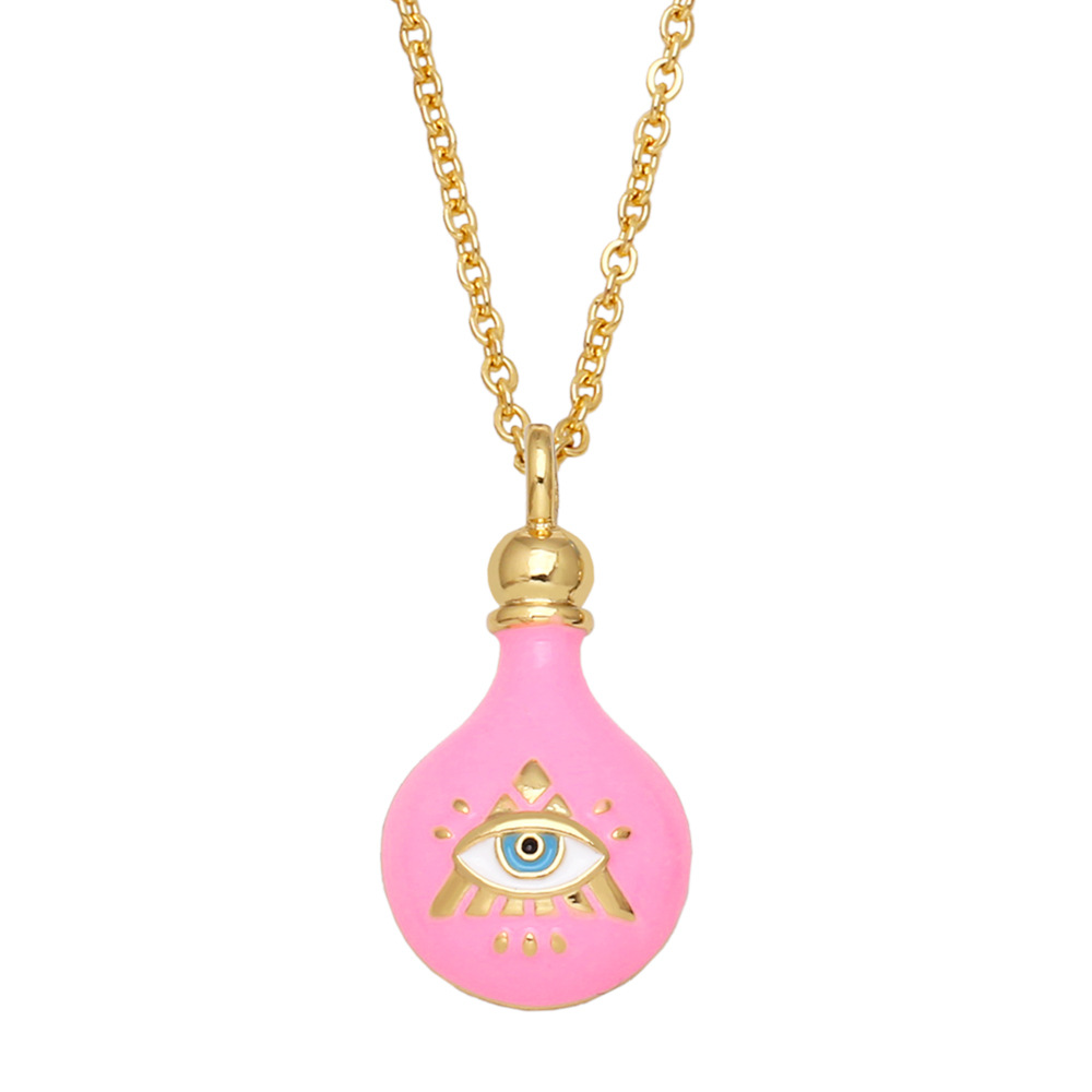 Fashion Devilu0027S Eye Bulb Copper Pendant Necklace Enamel Copper Necklaces