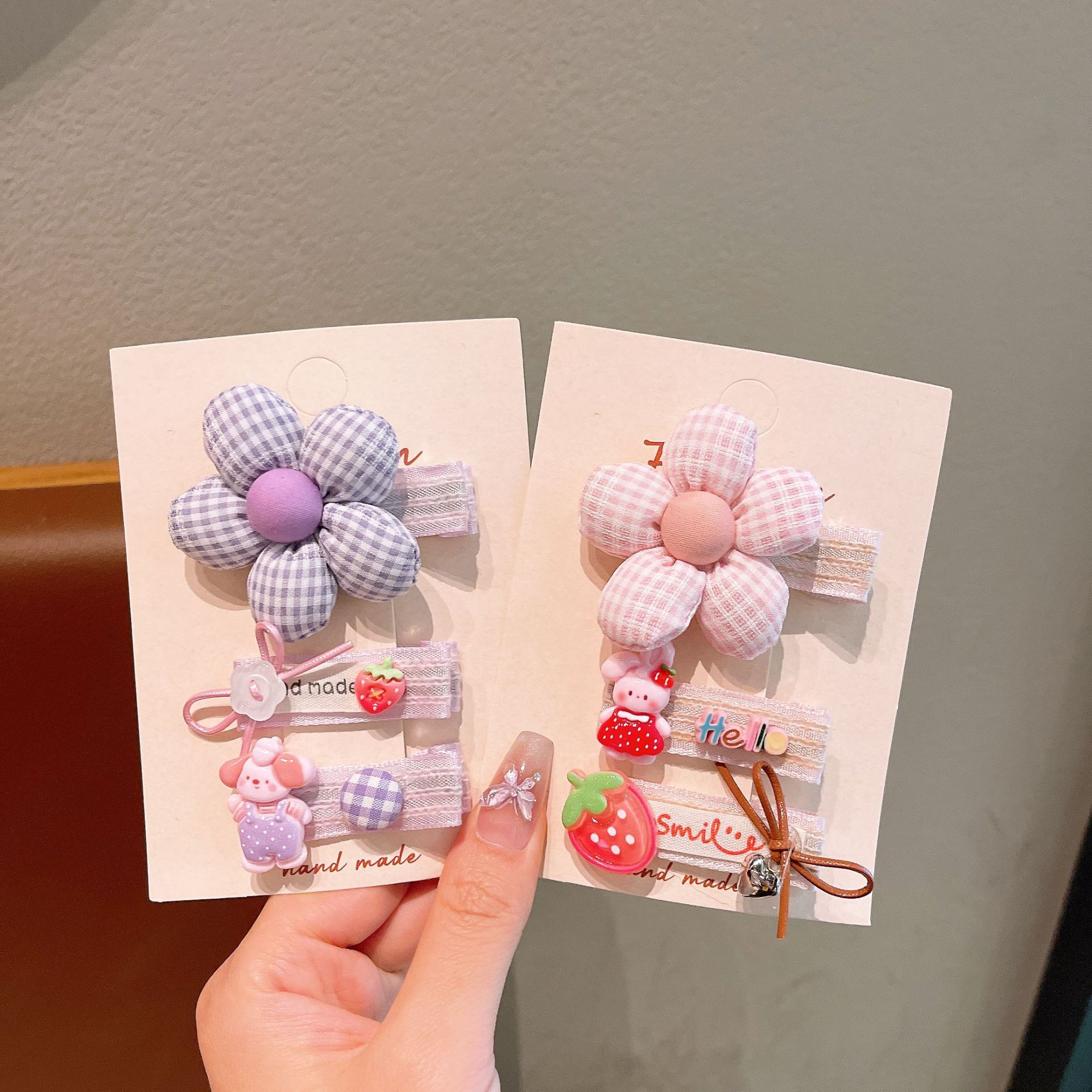 Tejido coreano cuadricado niños flores brocas para el cabello arco brocas para el cabello bebé brocas para el cabello de niñas brocas