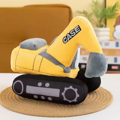 New Cartoon Creative Excavator Construction Vehicle Plush Pillow for Boys and Children, Soothing Doll, Stuffed Toy, Birthday Gift (Oyuncaq yastıqlar) - excavator-20cm024kg