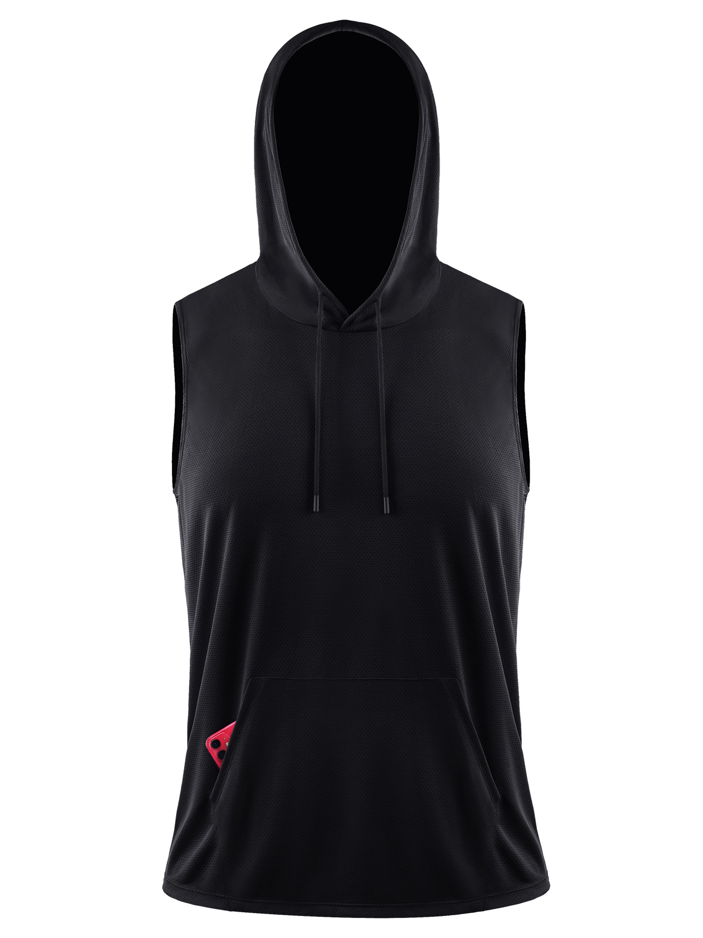 Deportes de los hombres con capucha suelta fitness montañismo ropa de color sólido chaleco sin mangas de secado rápido de malla de baloncesto corriendo transpirable top