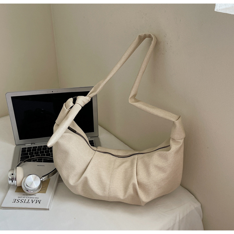 Niche design denim bag for women 2025, large capacity, casual and versatile, single-shoulder crossbody dumpling bag, fashionable underarm bag undefined