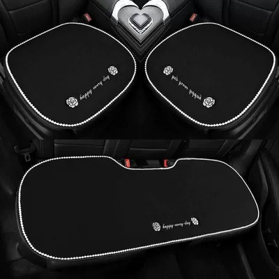 Seat cushion, seat cover – Breathable Central Control - white-ball-edge-camellia-three-piece-set