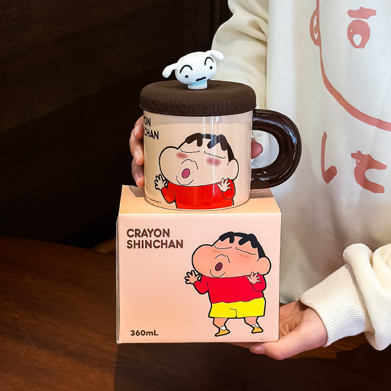 Lápiz pequeño nuevo gran mano marca taza caja de color cubierta de silicona taza de cerámica taza de dibujos animados nuevos productos
