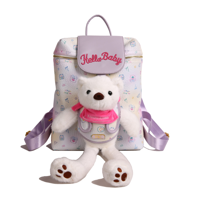 Cross-border lindo caricatura mochila multifuncional mujer 2025 nuevo nicho de moda bolso de hombro mochila osos