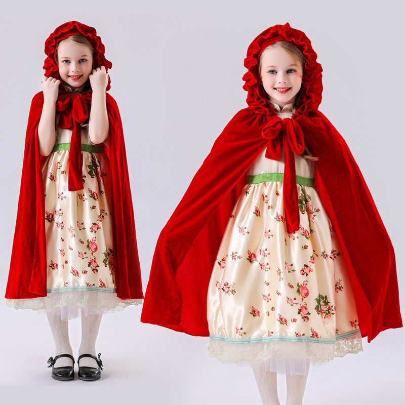 2026 New European and American Foreign Trade Children's Clothing Cos Naughty and Cute Country Girl Little Red Riding Hood Stage Costume 2026 New European and American Foreign Trade Children's Clothing Cos Naughty and Cute Country Girl Little Red Riding Hood Stage Costume