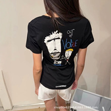 26CH ߀ԭVintage��ɫ��żС��ӡ��V�I����A�IT��Ů