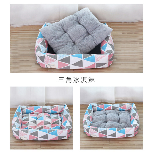Universal double-sided mat for all seasons, thickened dog kennel, linen breathable sleeping den, warm pet kennel, cat and dog supplies factory wholesale